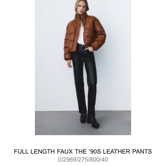 Zara Pants & Jumpsuits Full Length Faux The 9s Leather Pants Zara